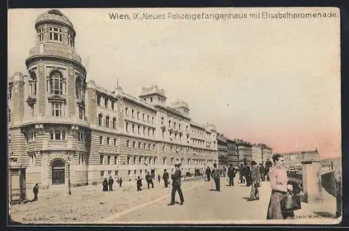 AK Wien, Neues Polizeigefangenhaus mit Elisabethpromenade