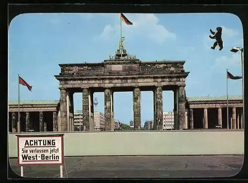 AK Berlin, Mauer vor dem Brandenburger Tor