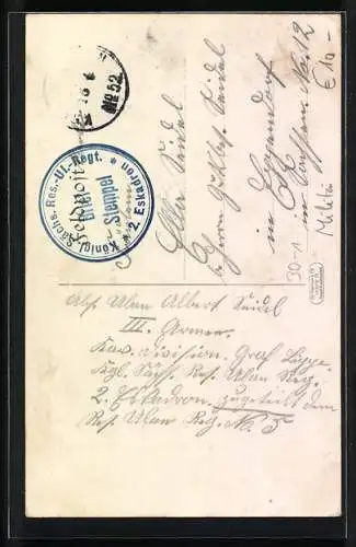 AK 24. Res.-Division, Wir - Sachsen und Preussen Hand in Hand, Feldgraue verschiedener Waffengattungen