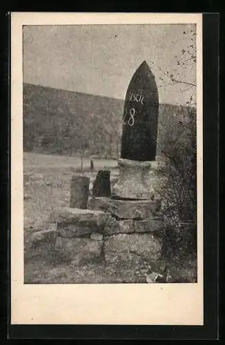 AK 28 cm Blindgänger im Karst