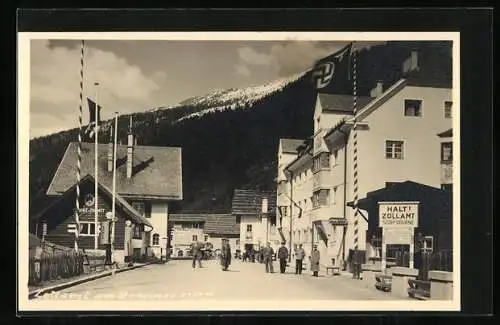 AK Brenner, Grenze mit Zollamt, flagge