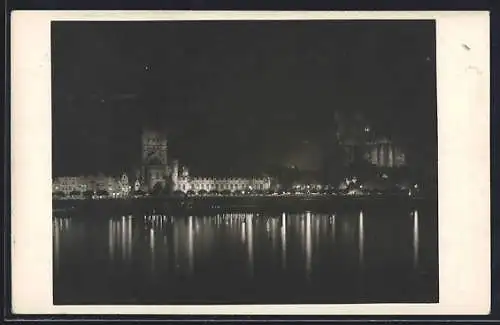 AK Köln, Beleuchtung des Rheinufers