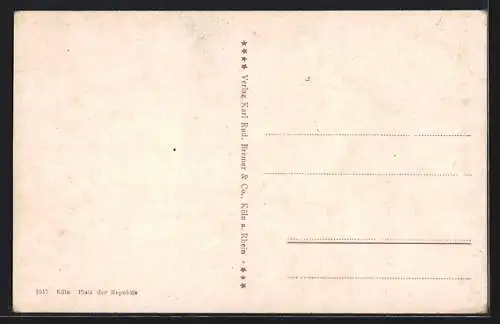 AK Köln-Neustadt, Platz der Republik mit Fontänen