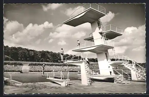 AK Schweinfurt am Main, Sprungturm im Sommerbad