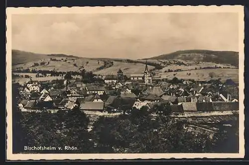 AK Bischofsheim / Rhön, Ortsansicht vor der Rhön