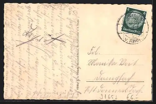 AK Bischofsheim / Rhön, Ortsansicht vor der Rhön