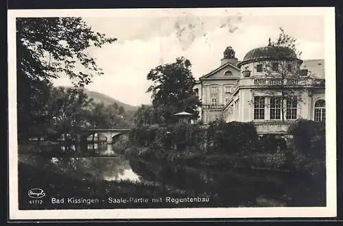 AK Bad Kissingen, Saale-Partie mit Regentenbau