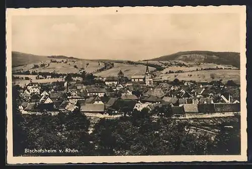 AK Bischofsheim / Rhön, Ortsansicht vor der Rhön
