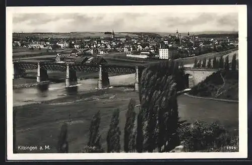 AK Kitzingen a. M., Teilansicht mit Brücke