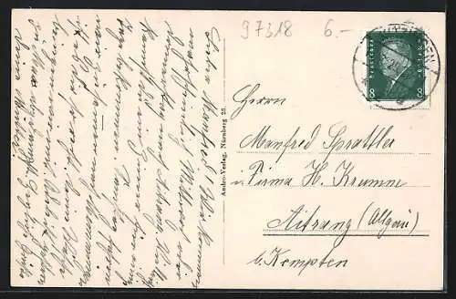 AK Kitzingen a. M., Teilansicht mit Brücke