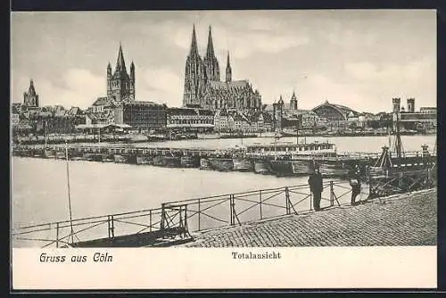 AK Köln, Totalansicht mit Dom