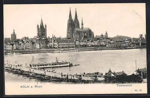 AK Köln a. Rhein, Totalansicht mit Kirche