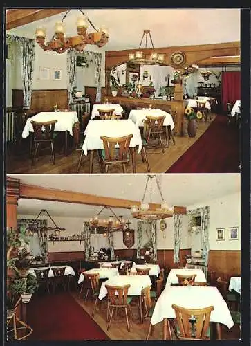 AK Buchenbach /Schwarzwald, Hotel-Restaurant Hirschenhof, Innenansichten