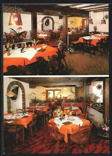 AK Oberwinden /Elztal, Höhenrestaurant-Cafe und Pension Schwarzbauernhof, Innenansichten