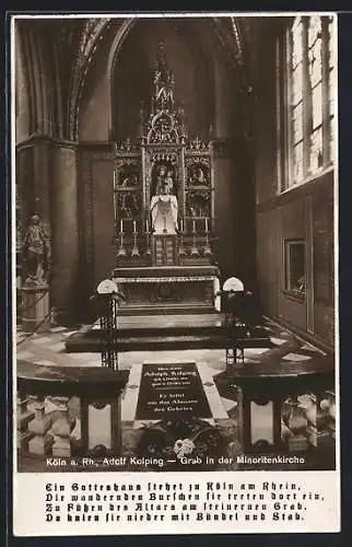 AK Köln, Adolf Kolping-Grab in der Minoritenkirche