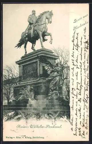 AK Karlsruhe, Kaiser-Wilhelm-Denkmal