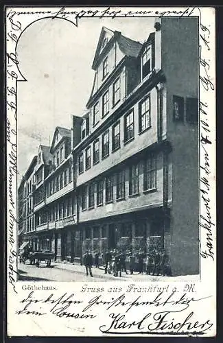 AK Alt-Frankfurt, Ansicht vom Göthehaus