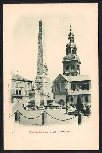 AK Worms, Ludwigsdenkmal und Kirche