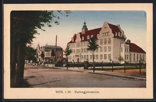AK Werl i. W., Partie am Mariengymnasium