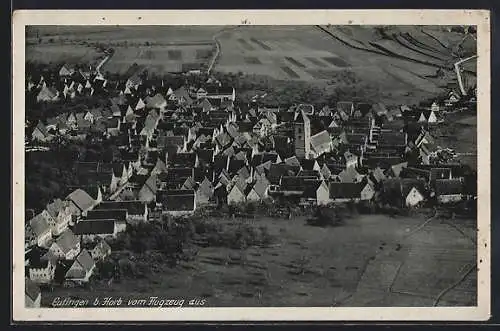 AK Eutingen b. Horb, Ortsansicht vom Flugzeug aus