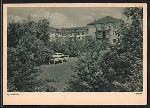 AK Karlsruhe-Rüppurr, Evangelische Diakonissenanstalt, Mutterhaus mit Garten