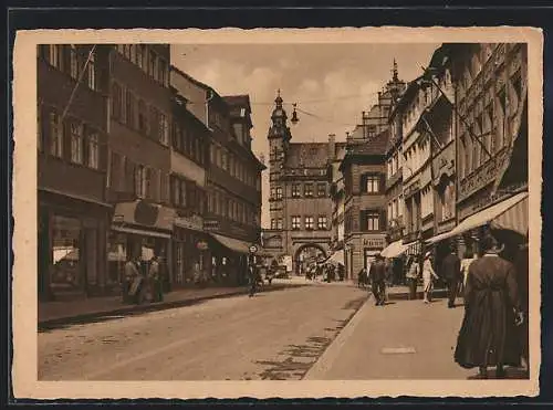 AK Schweinfurt, Spitalstrasse mit Geaschäften