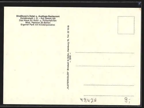 AK Goldenstedt, Strassburg's Hotel, Speiseraum, Restaurant