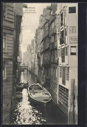 AK Alt-Hamburg, Fleet bei der Reimerstwiete mit Boot