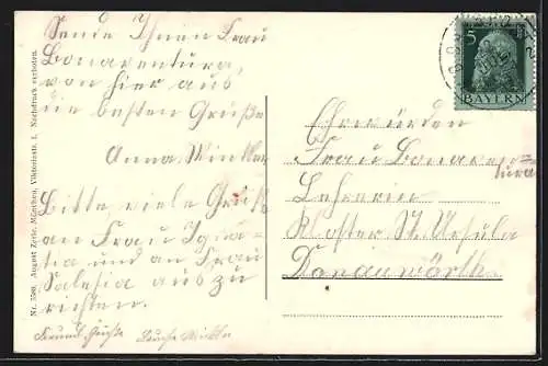 AK Bayr. Eisenstein, Ortsansicht mit Arber