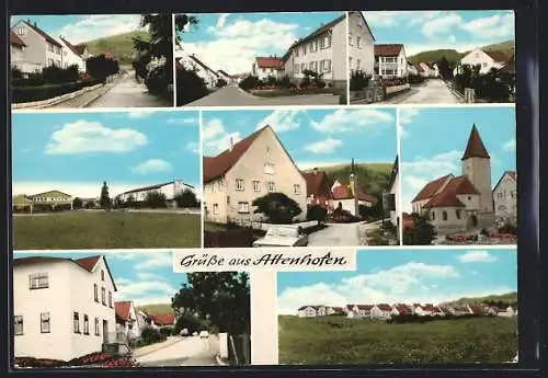 AK Attenhofen /Wttbg., Gasthaus zum Schweizerhaus, Kirche, Strassenpartie