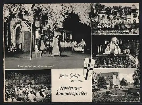 AK Koblenz, Koblenzer Sommerspiele 1958: Schauspiel im Blumenhof, Serenade