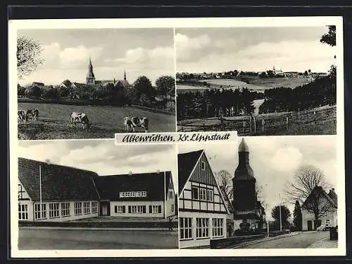 AK Altenrüthen /Kr. Lippstadt, Ortsansicht, Kirche, Panorama