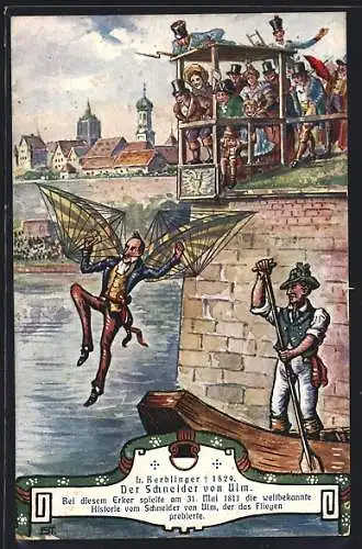 Künstler-AK Ulm / Donau, Hundertjahrfeier Schneider von Ulm 1811-1911