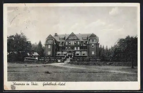 AK Ilmenau, Blick zum Gabelbach-Hotel