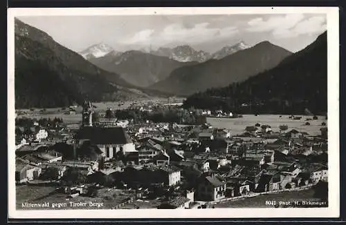 AK Mittenwald, Blick ins Isartal gegen Tiroler Berge