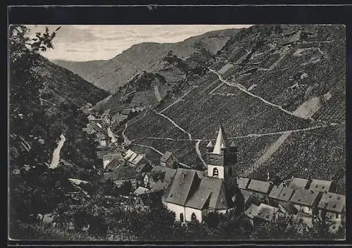 AK Steeg bei Bacharach, Ortsansicht mit Ruine Stahlberg