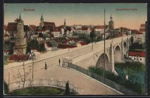 AK Bautzen, Blick auf die Kronprinzenbrücke