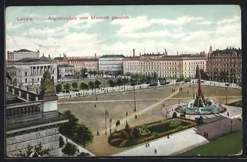 AK Leipzig, Augustusplatz vom Museum gesehen