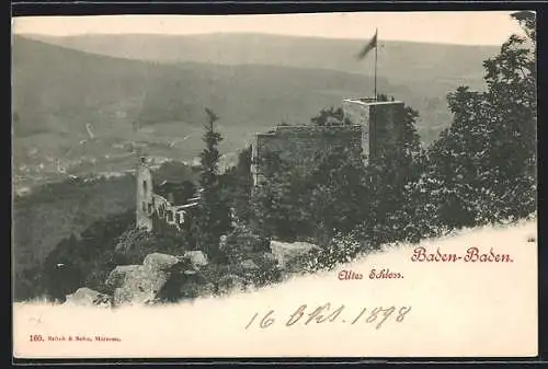 AK Baden-Baden, Aussicht vom Alten Schloss