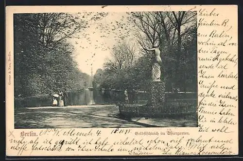 AK Berlin-Tiergarten, Goldfischteich im Tiergarten