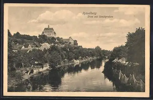 AK Havelberg, Dom mit Stadtgraben