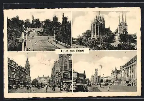 AK Erfurt, Weinrestaurant Horst Köhl, Kaiserplatz, Juwelier, Kirche