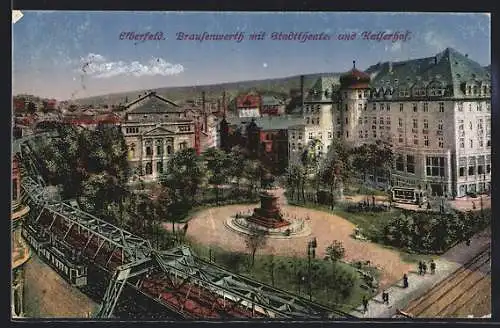 AK Elberfeld, Brausenwerth mit Stadttheater und Kaiserhof