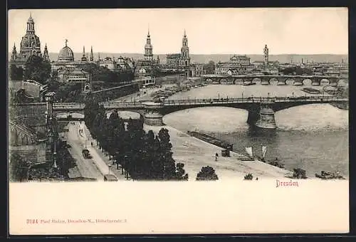 AK Dresden, Blick auf die Brücken