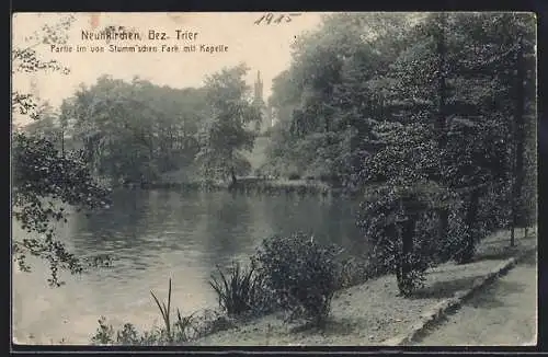 AK Neunkirchen /Bez. Trier, Partie im v. Stumm`schen Park mit Kapelle