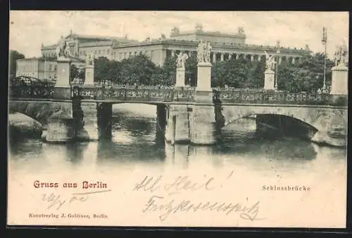 AK Berlin, Blick auf die Schlossbrücke