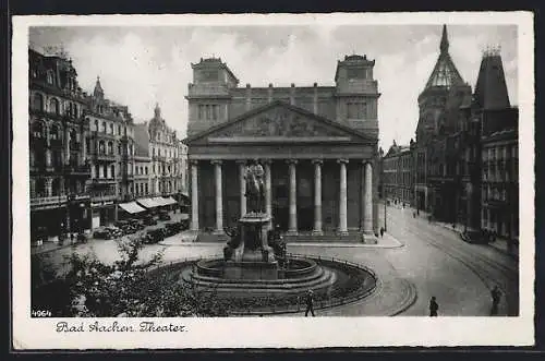 AK Bad Aachen, Denkmal vor dem Theater