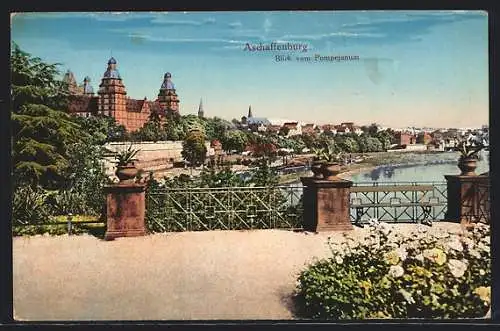 AK Aschaffenburg, Blick vom Pompajanum