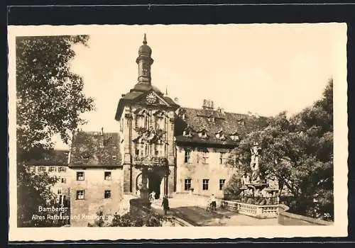 AK Bamberg, Altes Rathaus und Kreuzgruppe