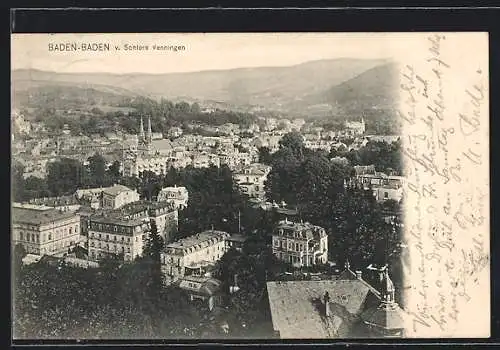 AK Baden-Baden, Blick vom Schloss Venningen